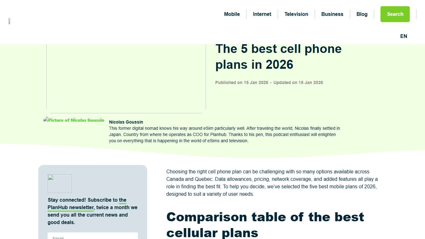 The 5 best cell phone plans in 2026 PlanHub.ca